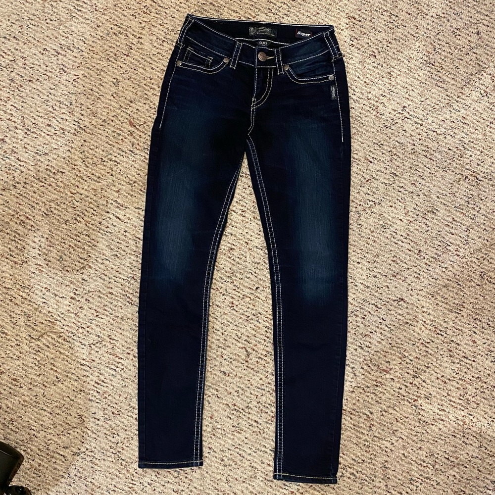 Silver Skinny Jeans